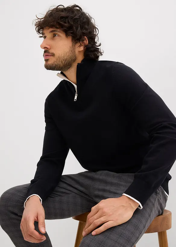 Svetr s l&iacute;mečkem na zip, bonprix