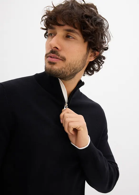 Svetr s l&iacute;mečkem na zip, bonprix