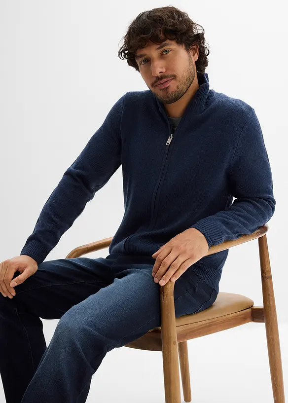 Svetr na zap&iacute;n&aacute;n&iacute;, z jemn&eacute;ho &uacute;pletu, bonprix