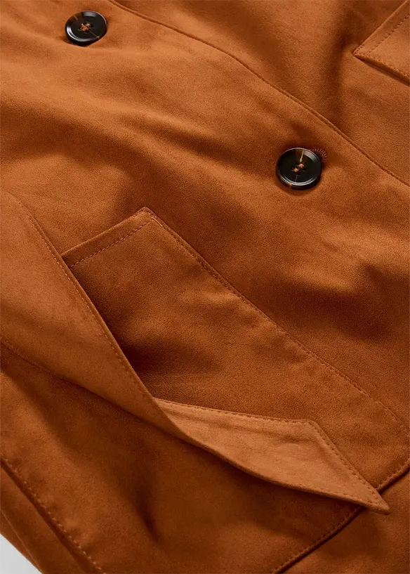 Kr&aacute;tk&yacute; kab&aacute;t s p&aacute;skem, z uměl&eacute; velurov&eacute; kůže, bonprix