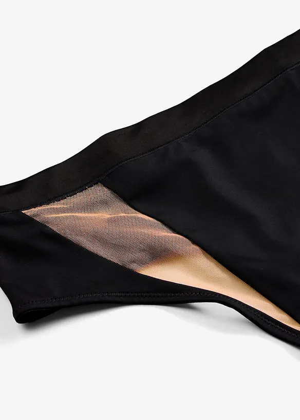 Vysok&eacute; kalhotky tanga s transparentn&iacute;mi vsadkami, bonprix