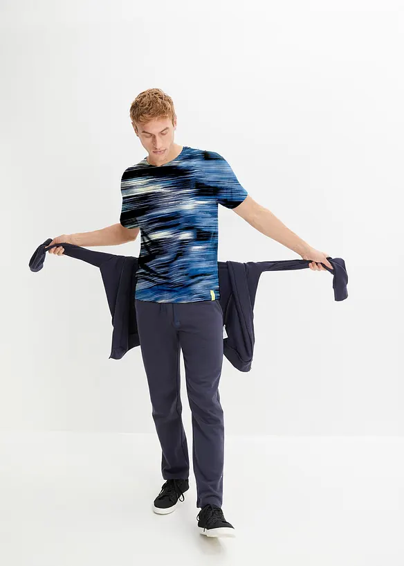 Joggingov&eacute; kalhoty s rovn&yacute;m spodn&iacute;m okrajem, uvnitř měkce počesan&eacute;, bonprix