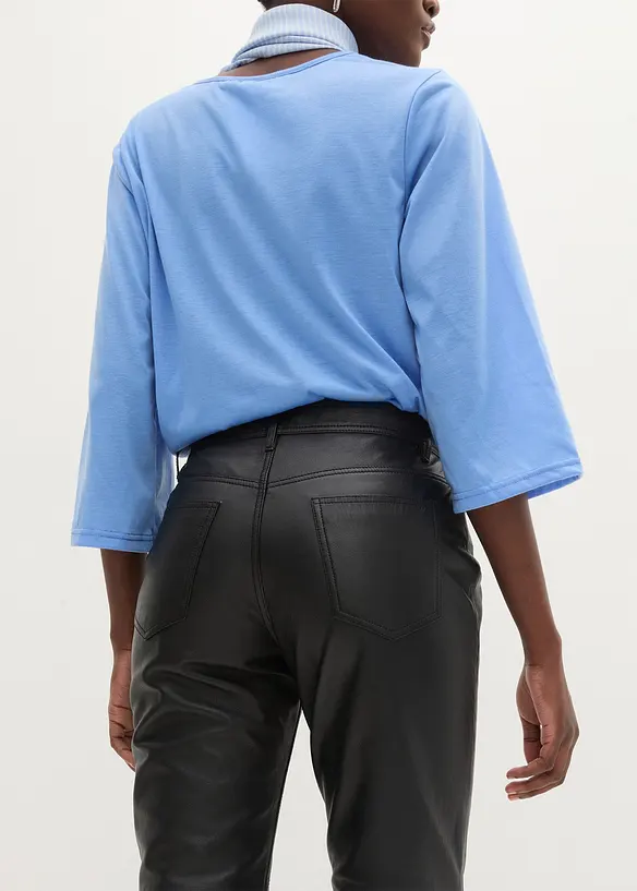 Kožen&eacute; kalhoty z jehněč&iacute; kůže napa, bonprix