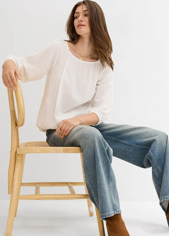 &Uacute;pletov&aacute; halenka z čist&eacute; organick&eacute; bavlny, bonprix