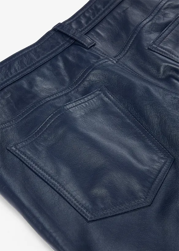 Kožen&eacute; kalhoty z jehněč&iacute; kůže napa, bonprix