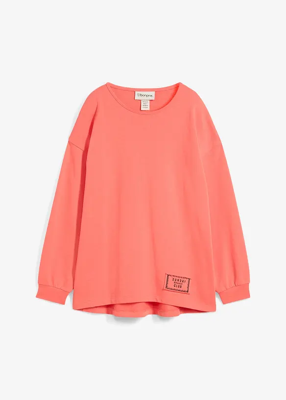 Mikina s del&scaron;&iacute;m zadn&iacute;m d&iacute;lem, z bavlněn&eacute; směsi, bonprix