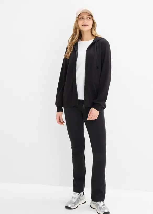 Prop&iacute;nac&iacute; mikina s kapuc&iacute; a elastick&yacute;m p&aacute;skem, bonprix