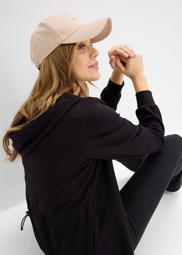 Prop&iacute;nac&iacute; mikina s kapuc&iacute; a elastick&yacute;m p&aacute;skem, bonprix