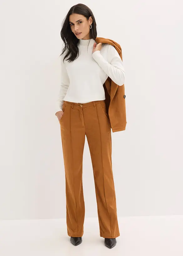 Roz&scaron;&iacute;řen&eacute; kalhoty z uměl&eacute; semi&scaron;ov&eacute; kůže, bonprix