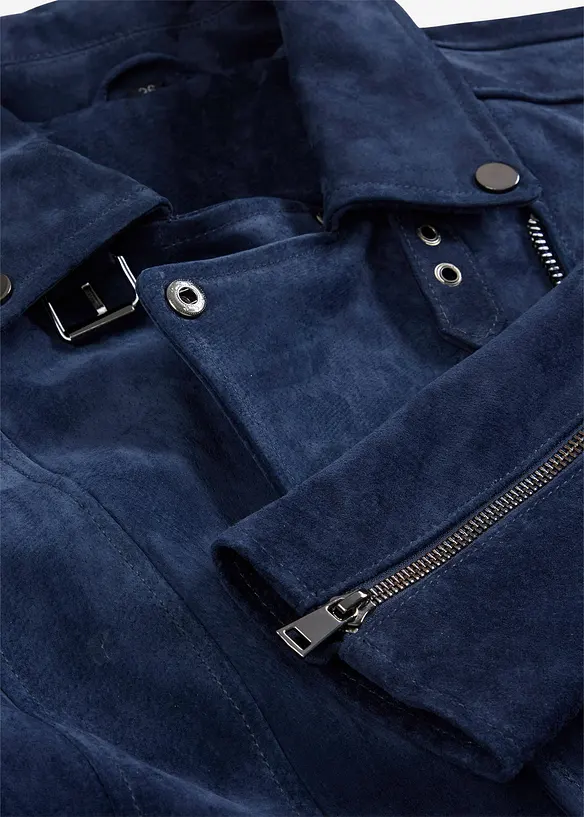 Motork&aacute;řsk&aacute; bunda z velurov&eacute; kůže, bonprix