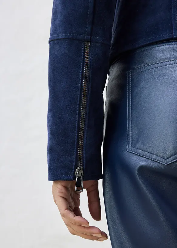 Motork&aacute;řsk&aacute; bunda z velurov&eacute; kůže, bonprix