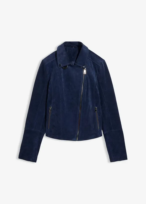 Motork&aacute;řsk&aacute; bunda z velurov&eacute; kůže, bonprix