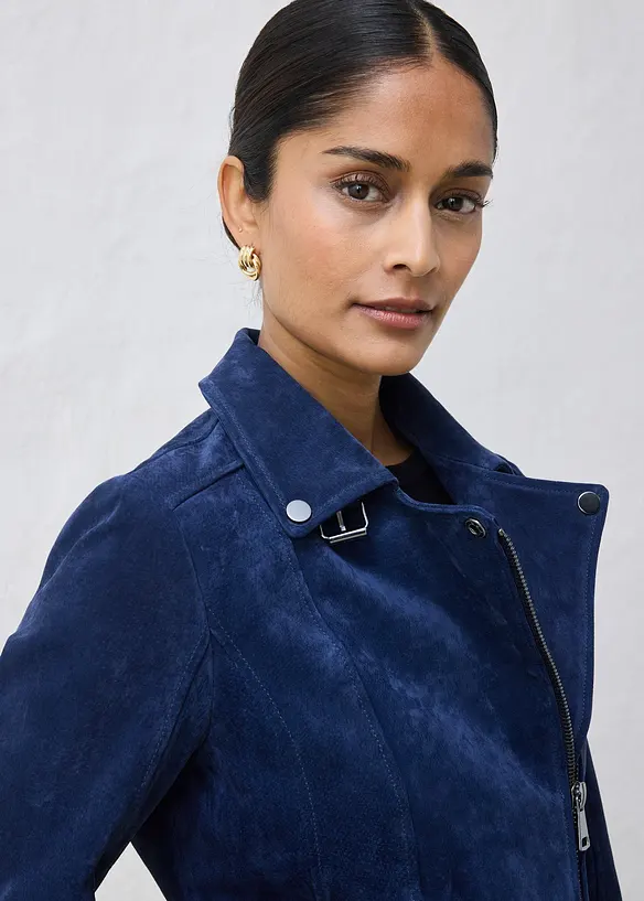 Motork&aacute;řsk&aacute; bunda z velurov&eacute; kůže, bonprix