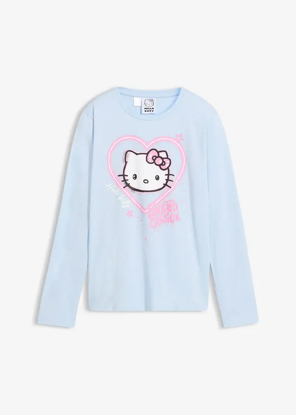 Triko s dlouh&yacute;m ruk&aacute;vem Hello Kitty, z čist&eacute; bavlny, Hello Kitty