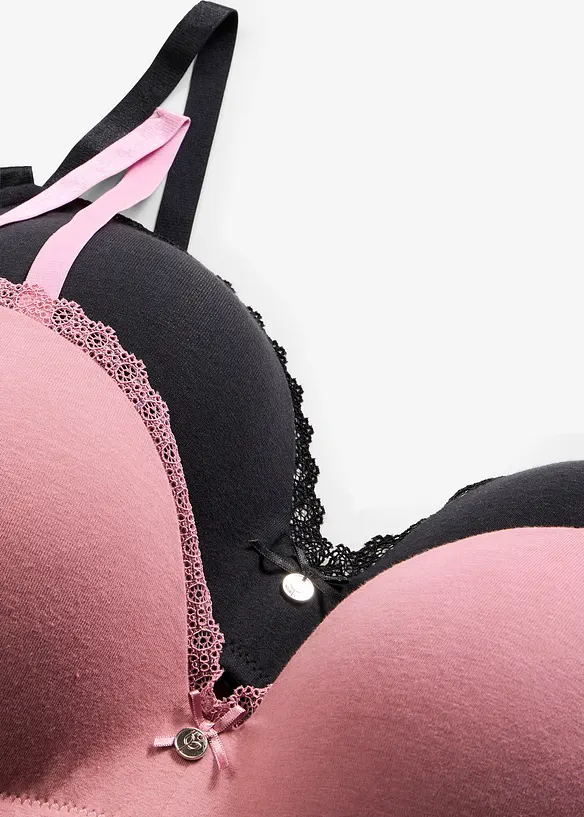 Push-up podprsenka bez kostic, s bavlnou (2 ks v balen&iacute;), bonprix