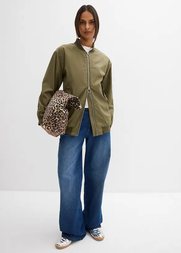 &Scaron;irok&aacute; leteck&aacute; bunda s pod&scaron;&iacute;vkou s leopard&iacute;m vzorem, bonprix