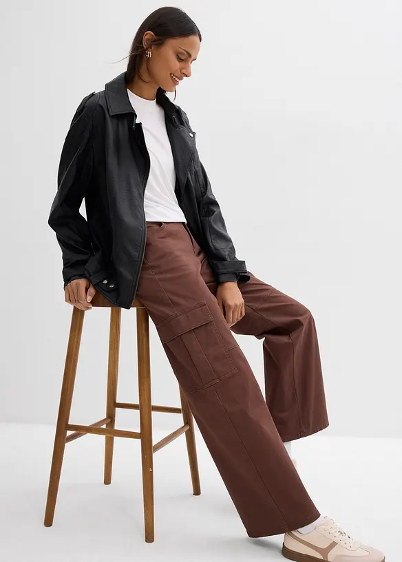 Cargo kalhoty z elastick&eacute; bavlněn&eacute; směsi, bonprix