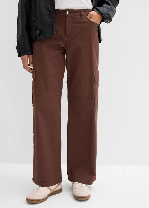 Cargo kalhoty z elastick&eacute; bavlněn&eacute; směsi, bonprix