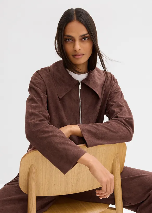 Ko&scaron;ilov&aacute; bunda z uměl&eacute; velurov&eacute; kůže, bonprix