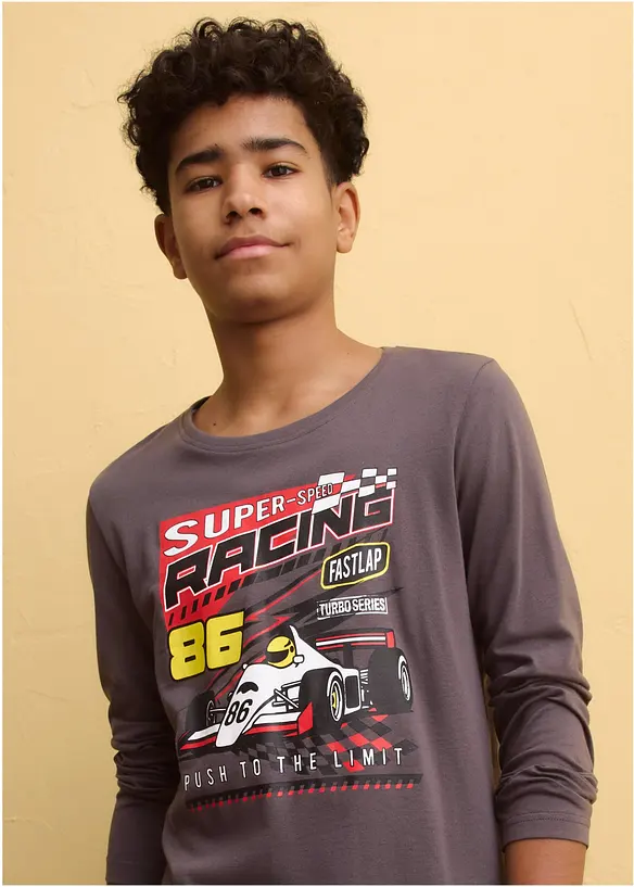 Triko s dlouh&yacute;m ruk&aacute;vem, z čist&eacute; organick&eacute; bavlny, bonprix