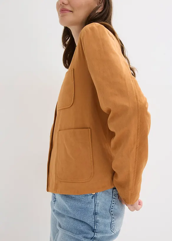 Bunda z uměl&eacute; velurov&eacute; kůže, bonprix