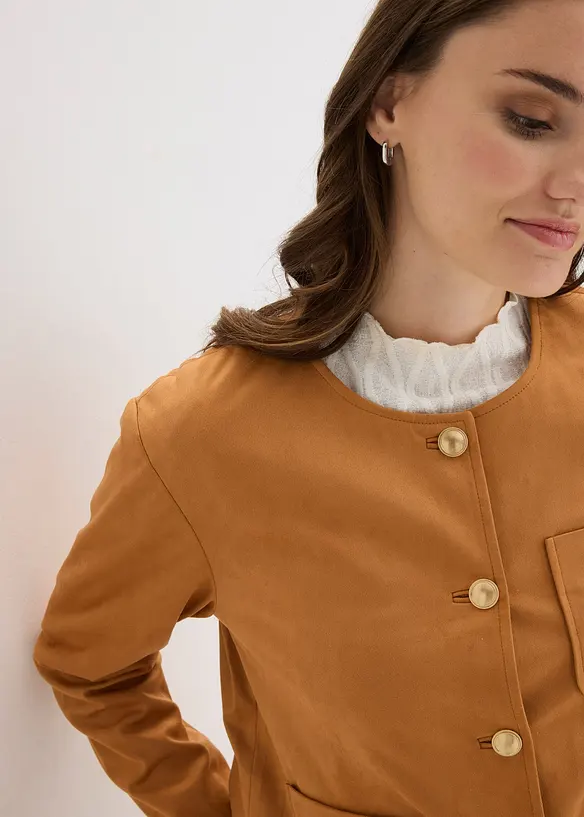 Bunda z uměl&eacute; velurov&eacute; kůže, bonprix