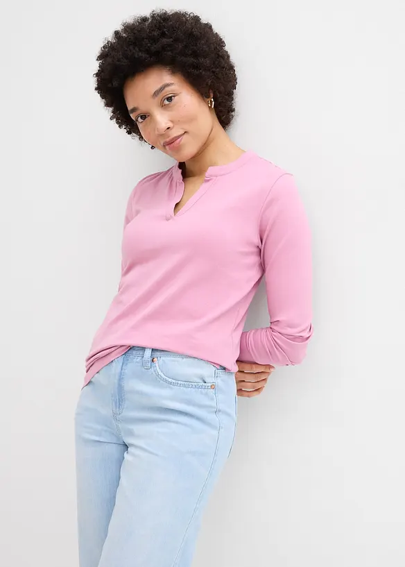 Henley triko k bokům, bonprix