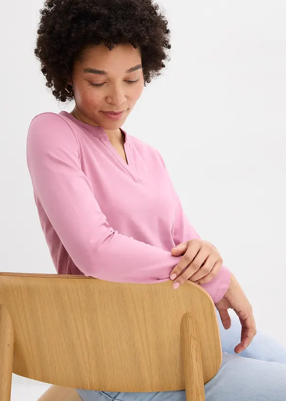 Henley triko k bokům, bonprix