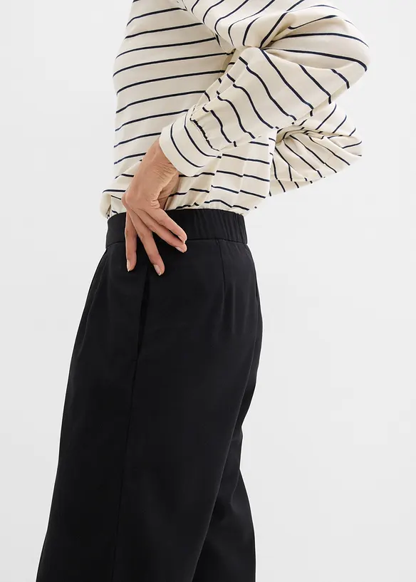 Kalhoty se sklady u pasu, s visk&oacute;zou, bonprix