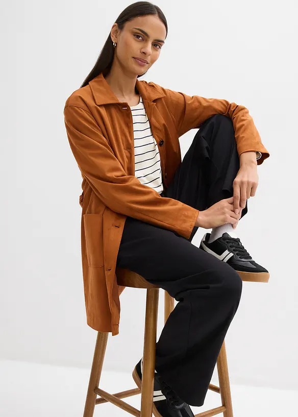 Kalhoty se sklady u pasu, s visk&oacute;zou, bonprix