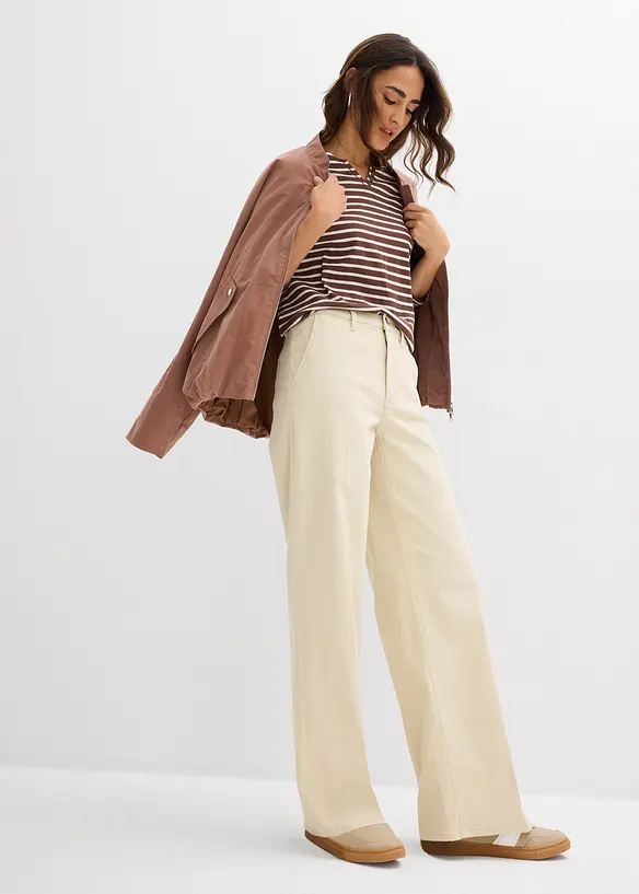 Keprov&eacute; kalhoty s vysok&yacute;m pasem, bonprix