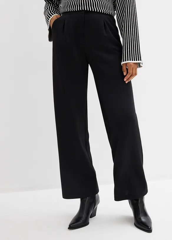 Pohodln&eacute; kalhoty ze spl&yacute;vav&eacute; tepl&aacute;koviny, bonprix