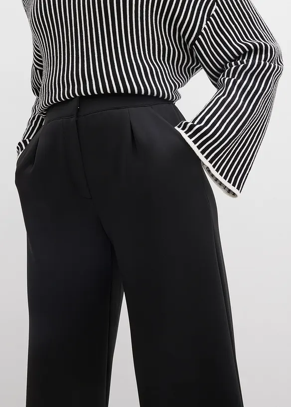 Pohodln&eacute; kalhoty ze spl&yacute;vav&eacute; tepl&aacute;koviny, bonprix