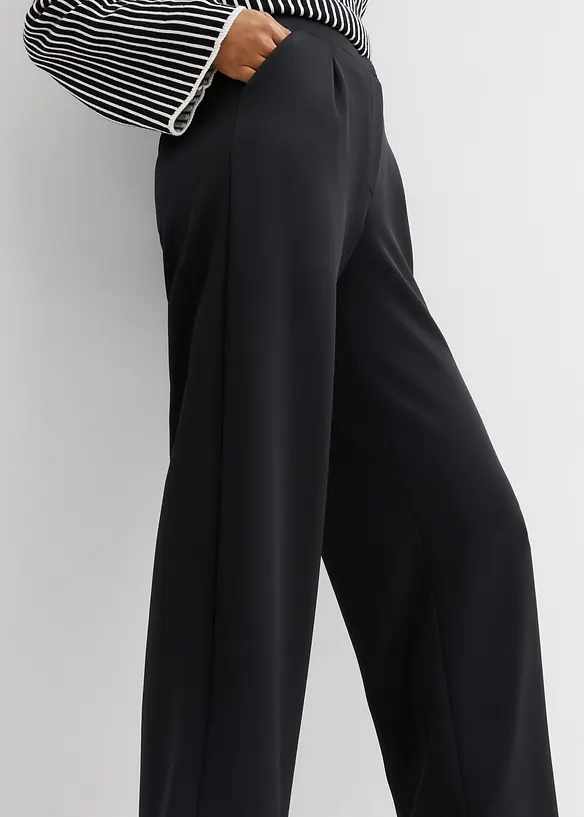 Pohodln&eacute; kalhoty ze spl&yacute;vav&eacute; tepl&aacute;koviny, bonprix