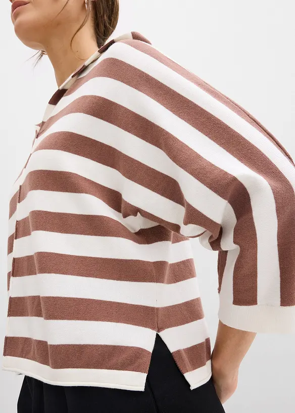 Oversize svetr z jemn&eacute; pleteniny z bavlněn&eacute; směsi, bonprix