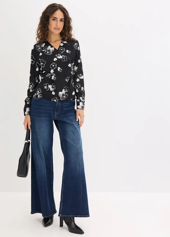 Halenka ze spl&yacute;vav&eacute;ho sat&eacute;nu, bonprix