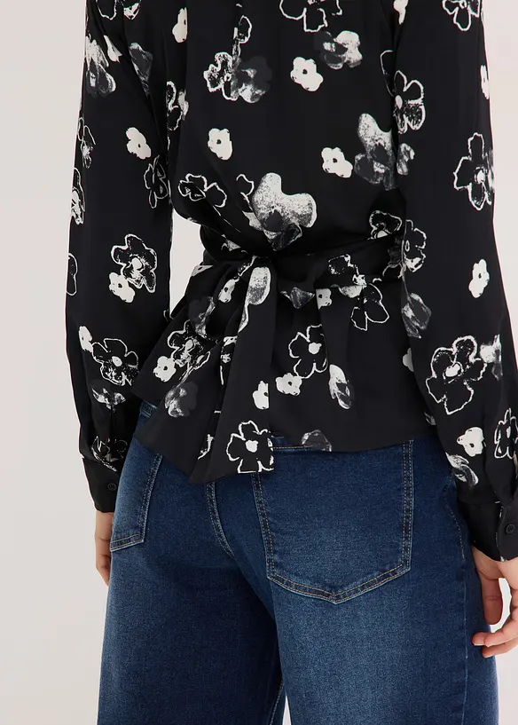 Halenka ze spl&yacute;vav&eacute;ho sat&eacute;nu, bonprix