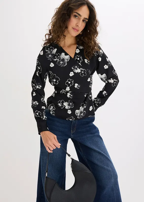 Halenka ze spl&yacute;vav&eacute;ho sat&eacute;nu, bonprix