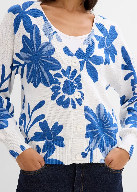 Pleten&yacute; kab&aacute;tek s nati&scaron;těn&yacute;mi květy, bonprix