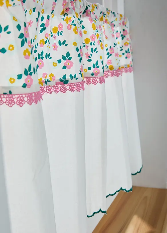 Vitr&aacute;žkov&aacute; z&aacute;clona s krajkou, z organick&eacute; bavlny, bonprix