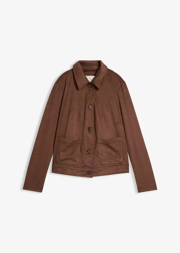 Bunda z uměl&eacute; velurov&eacute; kůže, bonprix