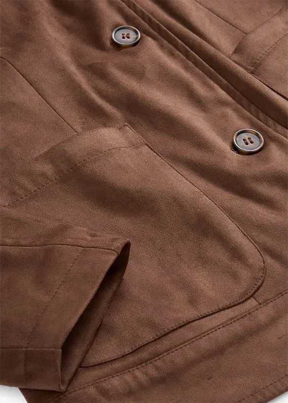 Bunda z uměl&eacute; velurov&eacute; kůže, bonprix