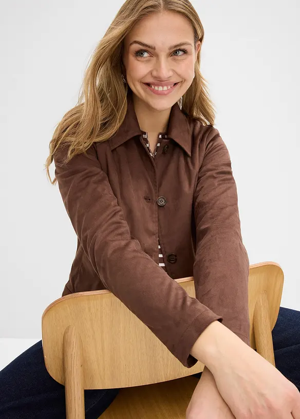 Bunda z uměl&eacute; velurov&eacute; kůže, bonprix