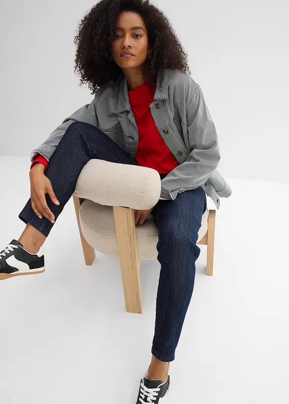 Dž&iacute;ny Slim Fit, High Waist, zkr&aacute;cen&eacute;, bonprix