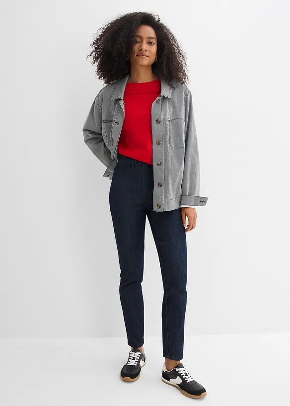 Dž&iacute;ny Slim Fit, High Waist, zkr&aacute;cen&eacute;, bonprix