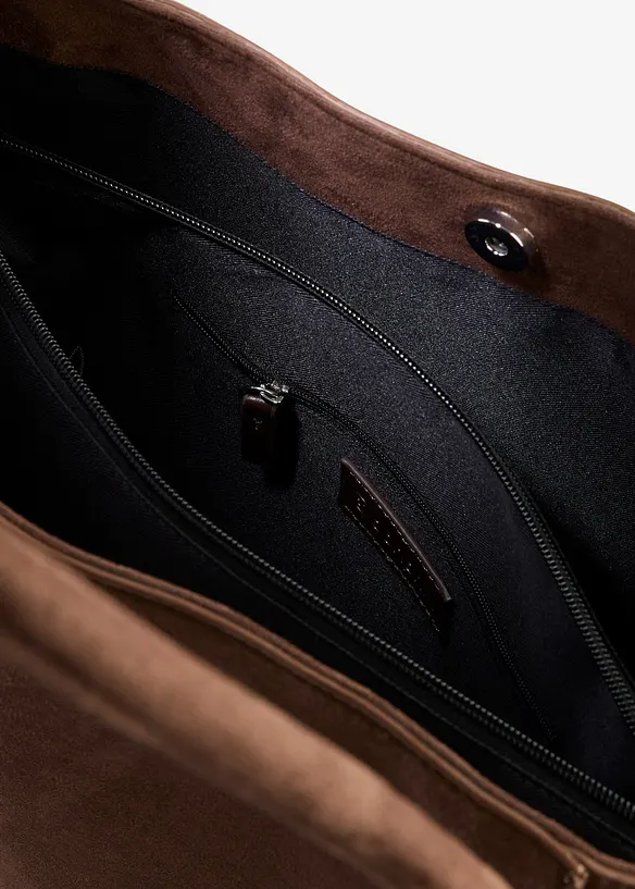 Velk&aacute; kabelka se vzhledem velurov&eacute; kůže, bonprix