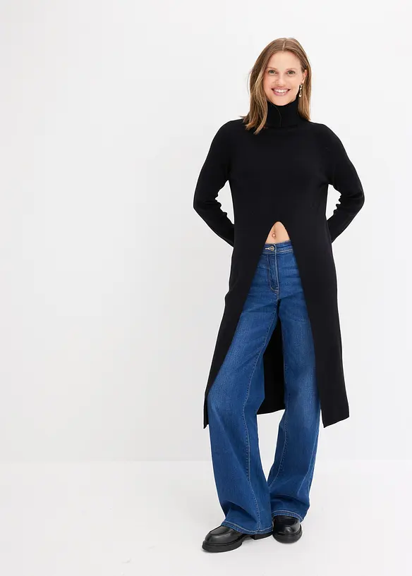 Dlouh&yacute; svetr s rozparkem, bonprix