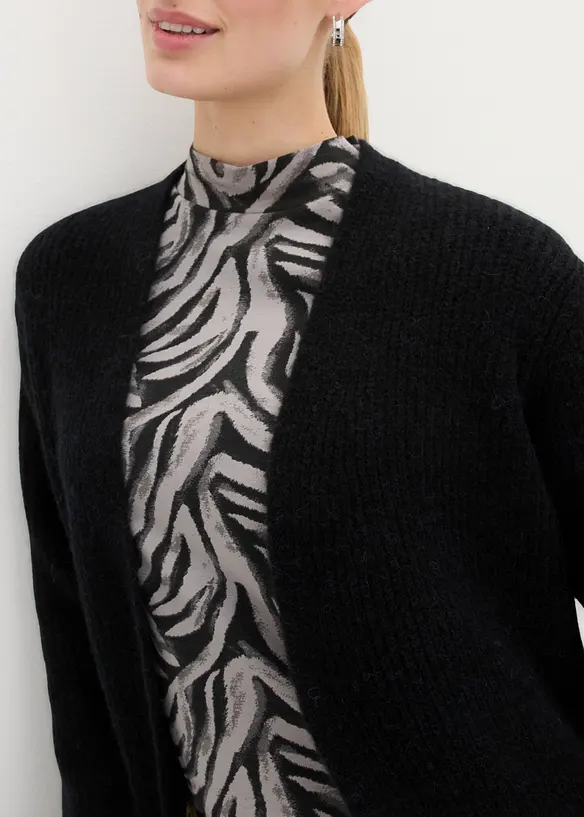 Pleten&yacute; kab&aacute;t s vlnou z alpaky, bonprix