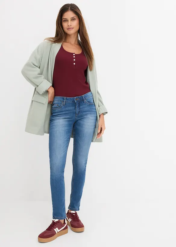 Strečov&eacute; dž&iacute;ny Skinny, Mid Waist, bonprix