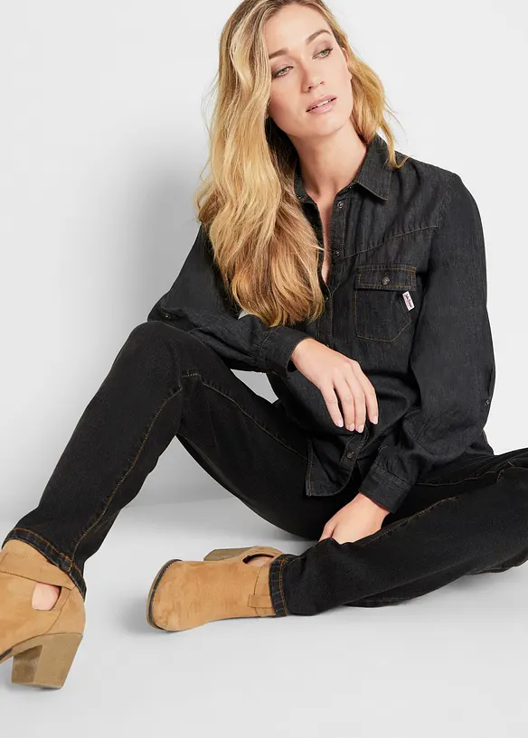 Dlouh&eacute; dž&iacute;ny Mom, Mid Waist, bonprix